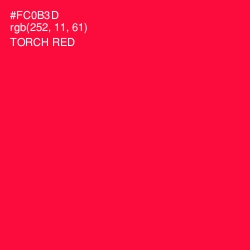 #FC0B3D - Torch Red Color Image