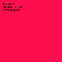 #FC0D4E - Razzmatazz Color Image