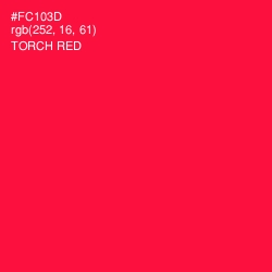 #FC103D - Torch Red Color Image