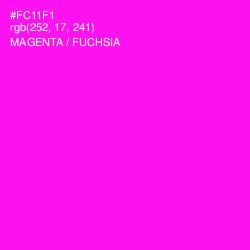 #FC11F1 - Magenta / Fuchsia Color Image