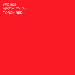 #FC1926 - Torch Red Color Image