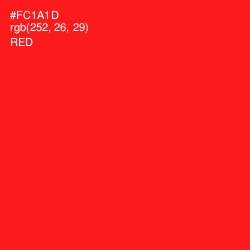 #FC1A1D - Red Color Image