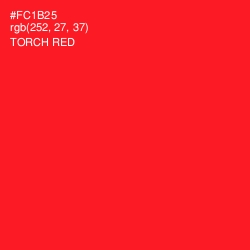 #FC1B25 - Torch Red Color Image