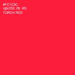 #FC1C3C - Torch Red Color Image