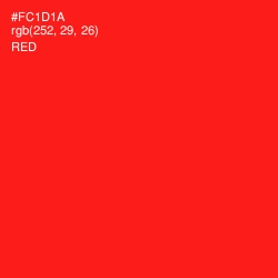 #FC1D1A - Red Color Image