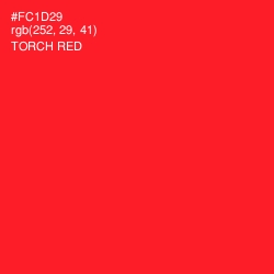 #FC1D29 - Torch Red Color Image