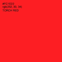 #FC1E22 - Torch Red Color Image