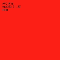 #FC1F16 - Red Color Image