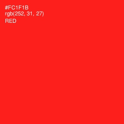 #FC1F1B - Red Color Image