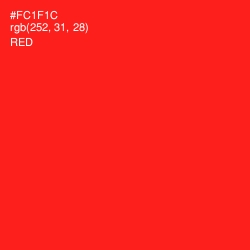 #FC1F1C - Red Color Image