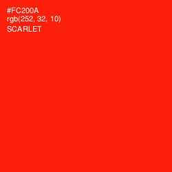 #FC200A - Scarlet Color Image