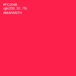 #FC204B - Amaranth Color Image