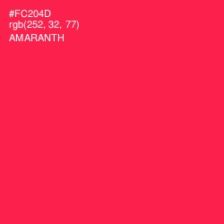 #FC204D - Amaranth Color Image