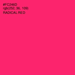 #FC246D - Radical Red Color Image