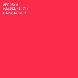 #FC2B4A - Radical Red Color Image