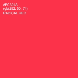 #FC324A - Radical Red Color Image