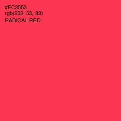 #FC3553 - Radical Red Color Image