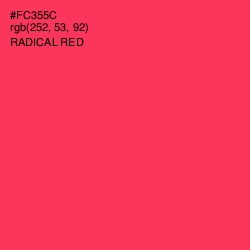#FC355C - Radical Red Color Image
