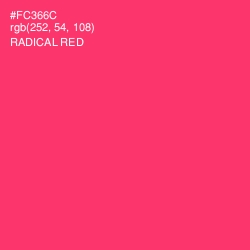 #FC366C - Radical Red Color Image