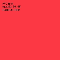 #FC3844 - Radical Red Color Image