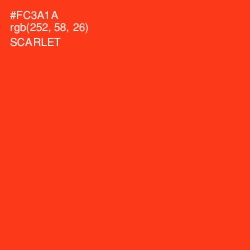 #FC3A1A - Scarlet Color Image