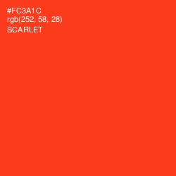 #FC3A1C - Scarlet Color Image