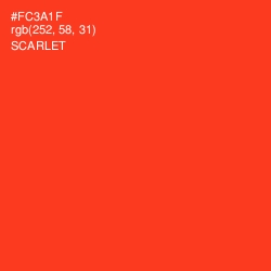 #FC3A1F - Scarlet Color Image