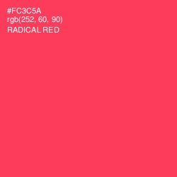 #FC3C5A - Radical Red Color Image