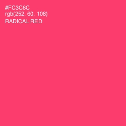 #FC3C6C - Radical Red Color Image