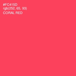 #FC415D - Coral Red Color Image