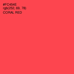 #FC454E - Coral Red Color Image