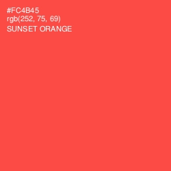 #FC4B45 - Sunset Orange Color Image
