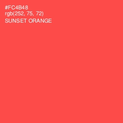 #FC4B48 - Sunset Orange Color Image