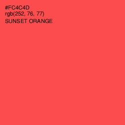 #FC4C4D - Sunset Orange Color Image