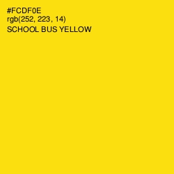 #FCDF0E - School bus Yellow Color Image