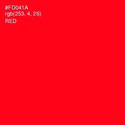 #FD041A - Red Color Image