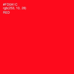 #FD0A1C - Red Color Image