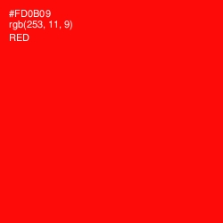 #FD0B09 - Red Color Image