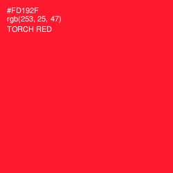 #FD192F - Torch Red Color Image
