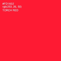 #FD1A32 - Torch Red Color Image