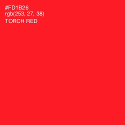 #FD1B26 - Torch Red Color Image