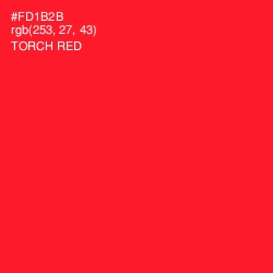#FD1B2B - Torch Red Color Image