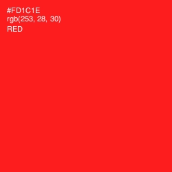 #FD1C1E - Red Color Image