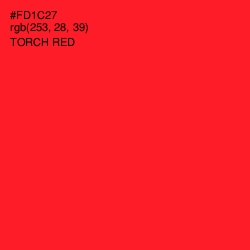 #FD1C27 - Torch Red Color Image