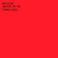 #FD1C28 - Torch Red Color Image