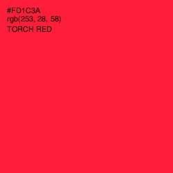 #FD1C3A - Torch Red Color Image