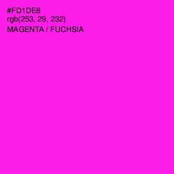 #FD1DE8 - Magenta / Fuchsia Color Image