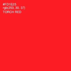 #FD1E25 - Torch Red Color Image