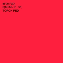 #FD1F3D - Torch Red Color Image