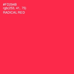 #FD294B - Radical Red Color Image